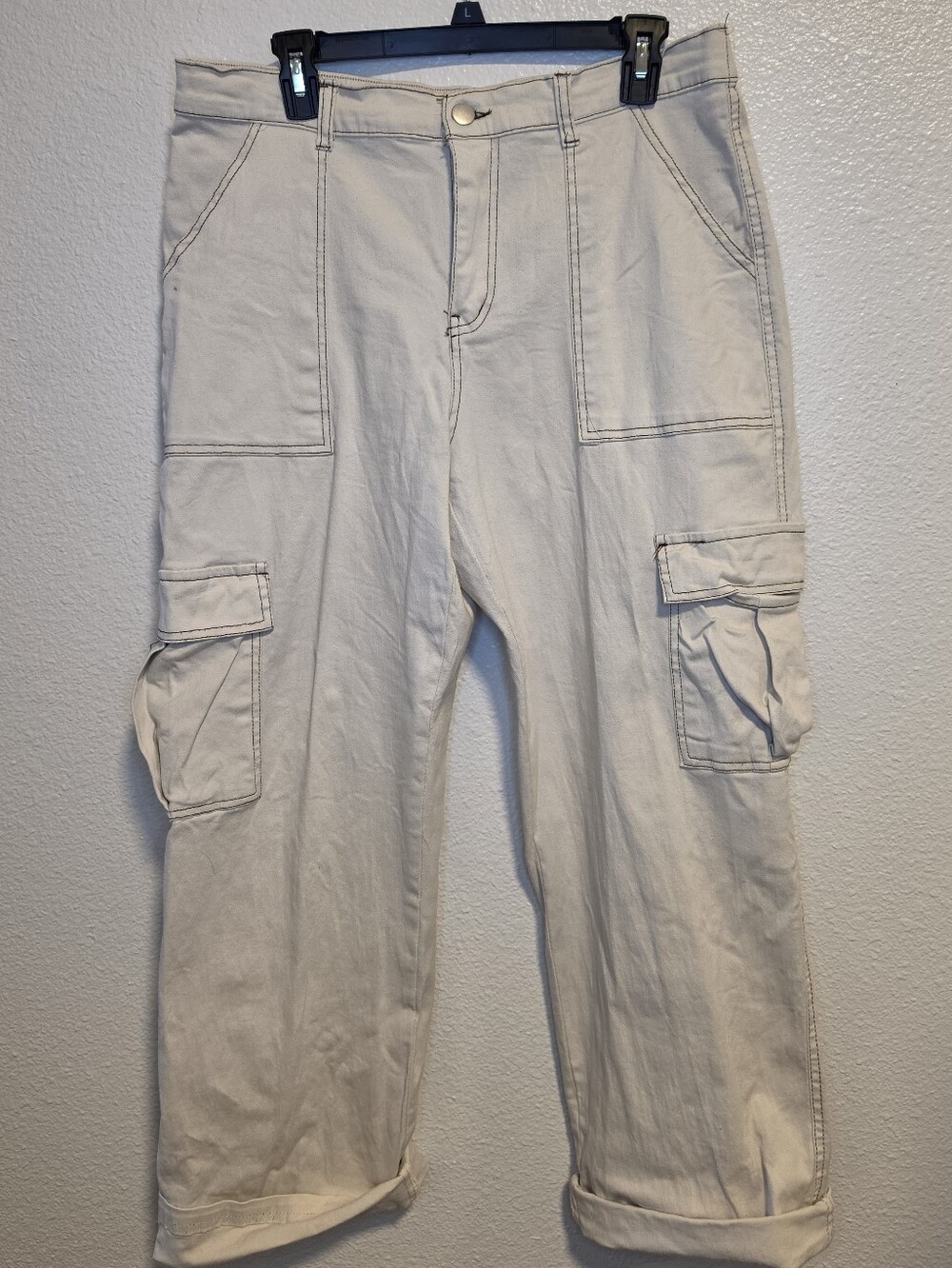Ultra Flirt Cream Cargo Pants Size XL